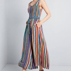 ModCloth Rainbow Stripped Jumpsuit - 1X